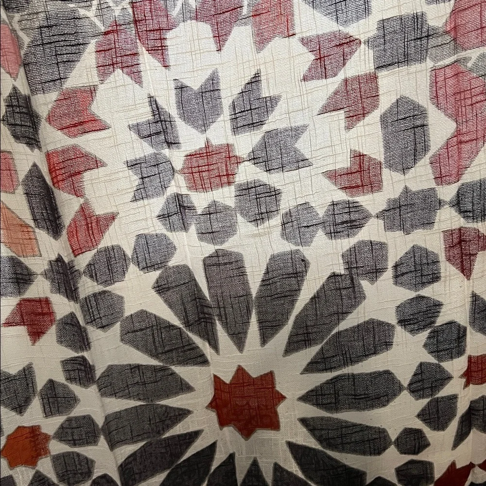 Anthropologie NIB Pair of Curtains Mosaic Moroccan Geometric Grey/Multi 108x50